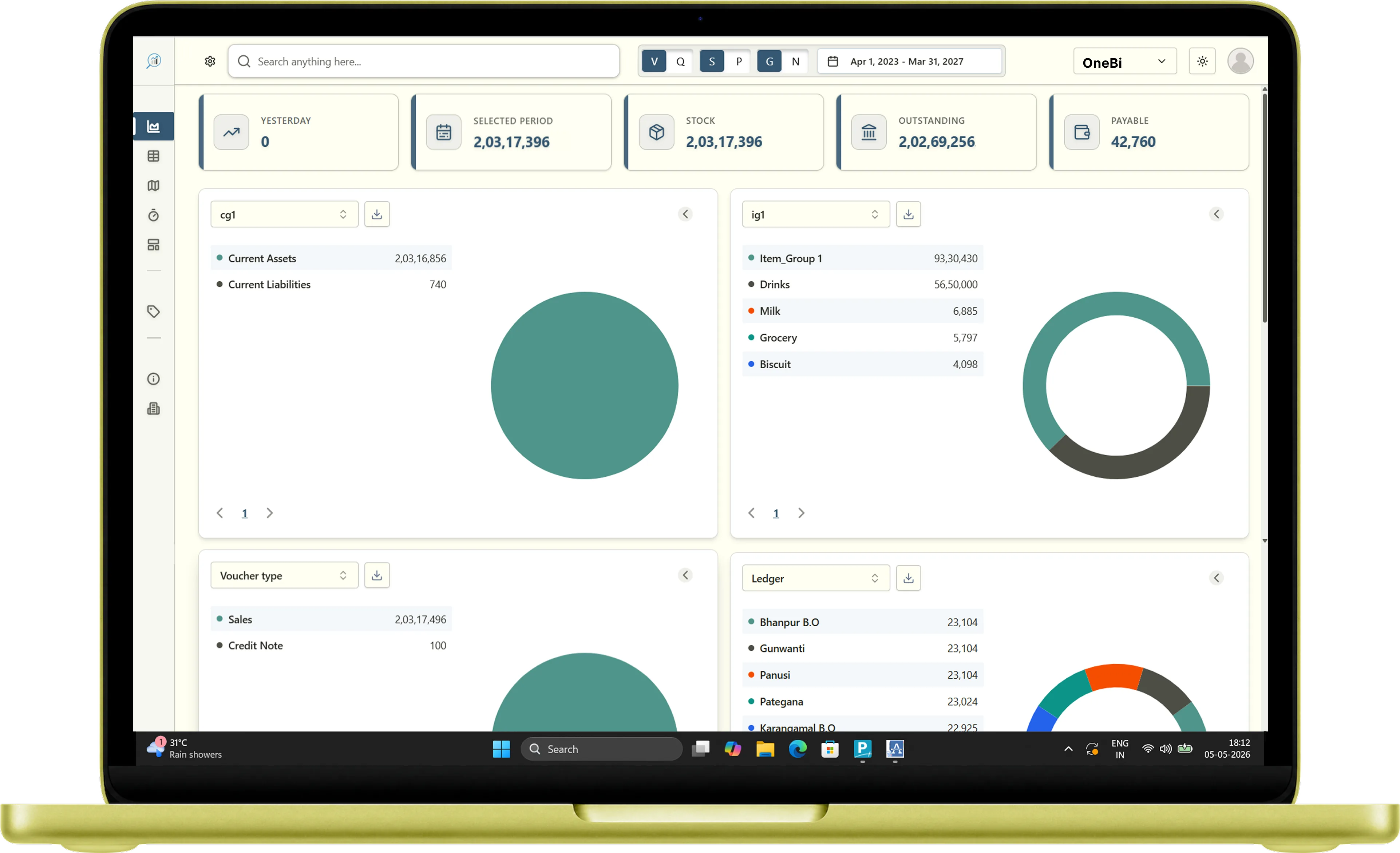 Accosync Analytics Dashboard - Live Tally Reports on Mobile